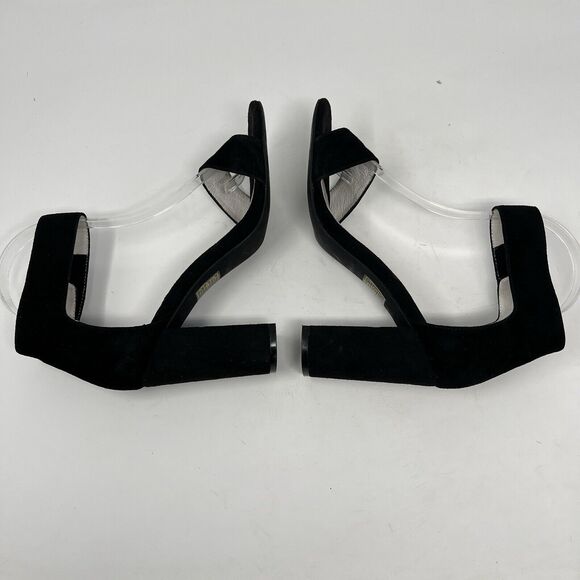 Jeffrey Campbell Lindsay Black Suede Block Heels Women's 7.5 Ankle Strap - Picture 6 of 10